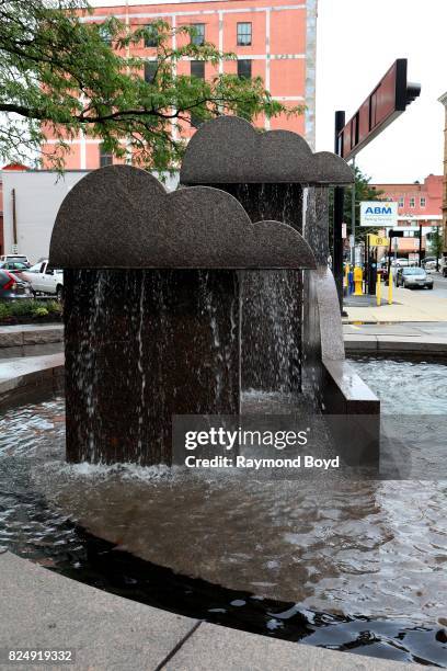 Stuart Fink's 'Untitled' Fountain sculpture sits in Piatt Park, the oldest in Cincinnati in Cincinnati, Ohio on July 21, 2017. MANDATORY MENTION OF...