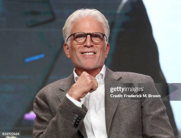 Actor Ted Danson of 'Finding Your Roots' speaks onstage during the PBS portion of the 2017 Summer Television Critics Association Press Tour at The...