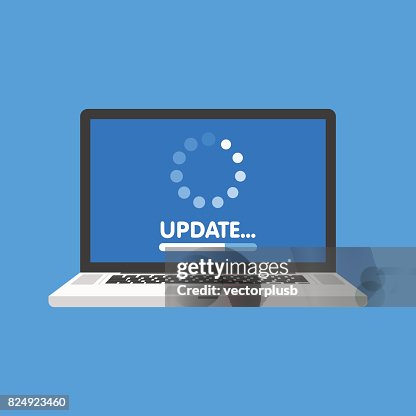 System Software Update And Upgrade Concept Loading Process In Laptop ...