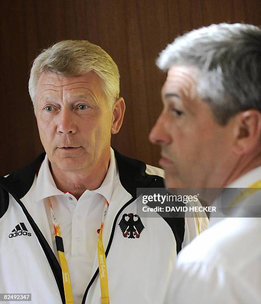 The head of the German show jumping committee, Peter Hofmann , and Reinhard Wendt , chef de mission for the German equestrian team, are pictured at...