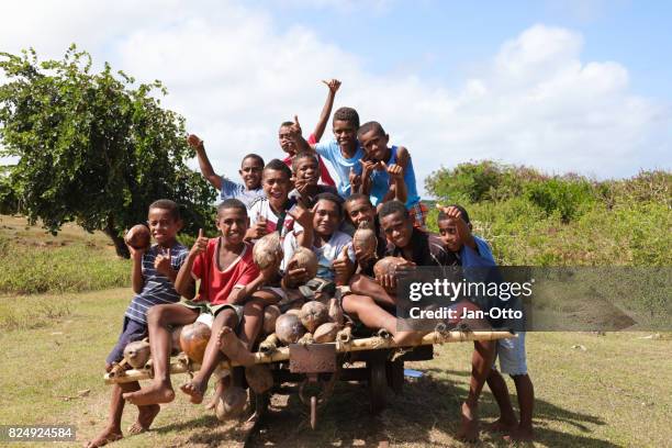 happy fijian children on viti levu, fiji islands - fiji stock pictures, royalty-free photos & images