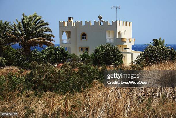 Holiday village of a house near the village Lindos on August 08, 2008 in Rhodes, Greece. Rhodes is the largest of the greek Dodecanes Islands.