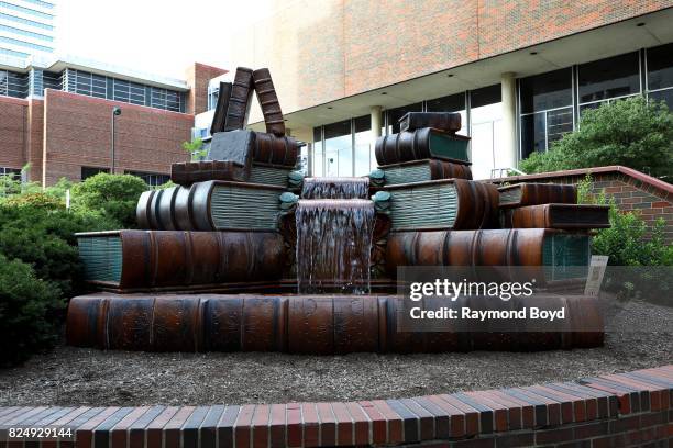 Michael Frasca's Amelia Valerio Weinberg Memorial Fountain sits outside the Public Library of Cincinnati and Hamilton County in Cincinnati, Ohio on...