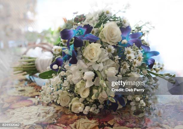 bridal bouquet - dendrobium orchid stock pictures, royalty-free photos & images