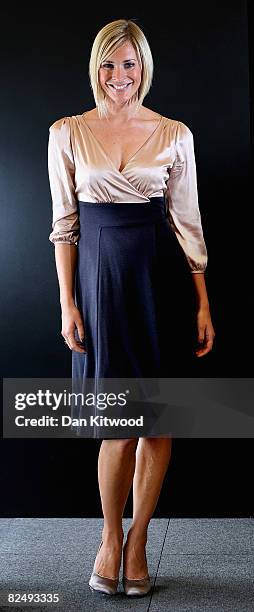 Presenter Jenni Falconer poses for a portrait at the launch of the PDSA 'Pawtraits' calander on August 21, 2008 in London, England.