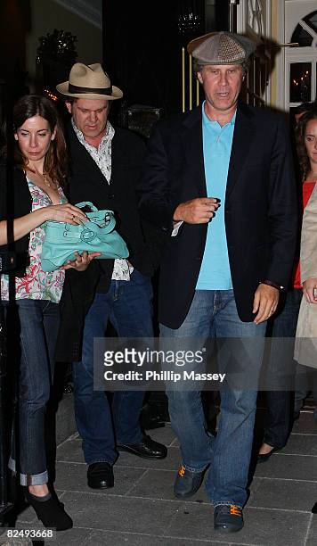 John C. Reilly and Will Ferrell leave Shanahan's restaurant on August 20, 2008 in Dublin, Ireland.