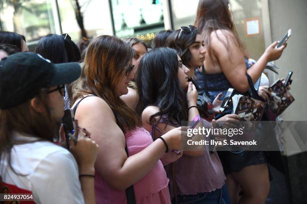 Fans greet Louis Tomlinson at Music Choice on July 31, 2017 in New York City.