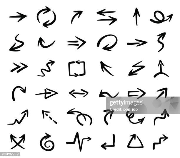 hand drawn arrow icons - illustration - arrows stock illustrations