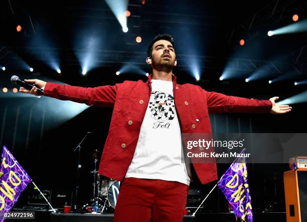 Singer Joe Jonas of DNCE performs at JBL Fest, an exclusive, three day music experience hosted by JBL at The Joint inside the Hard Rock Hotel &...