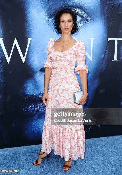 Actress Indira Varma attends the season 7 premiere of "Game Of Thrones" at Walt Disney Concert Hall on July 12, 2017 in Los Angeles, California.