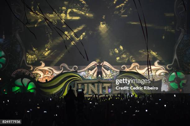 Martin Solveig performs during Unite with Tomorrowland Dubai at Dubai Festival City Arena on July 29, 2017 in Dubai, United Arab Emirates.