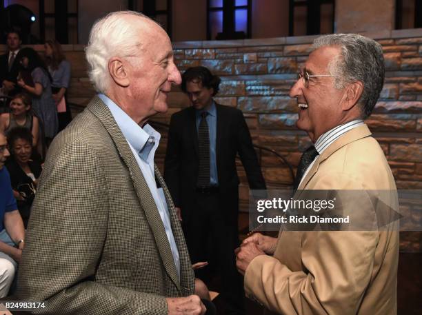 Bob McDill and Del Bryant chat during Bob McDill Donation Ceremony at Country Music Hall of Fame and Museum on July 31, 2017 in Nashville, Tennessee.