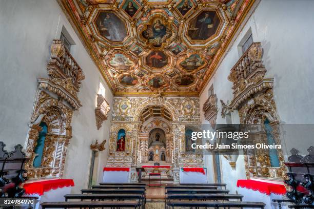 são roque chapel inside the convent of san francisco in olinda city - pernambuco state - brazil - convent stock pictures, royalty-free photos & images