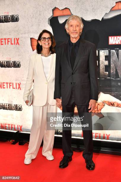 Carol Schwartz and Scott Glenn attend the "Marvel's The Defenders" New York Premiere at Tribeca Performing Arts Center on July 31, 2017 in New York...