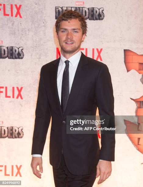 Finn Jones arrives for the Netflix premiere of Marvel's "The Defenders" on July 31, 2017 in New York. / AFP PHOTO / Bryan R. Smith