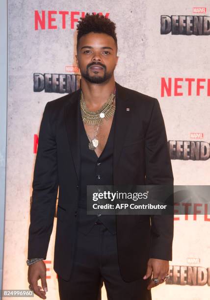 Eka Darville arrives for the Netflix premiere of Marvel's "The Defenders" on July 31, 2017 in New York. / AFP PHOTO