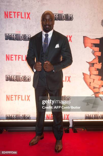 Mike Colter arrives for the Netflix premiere of Marvel's "The Defenders" on July 31, 2017 in New York. / AFP PHOTO