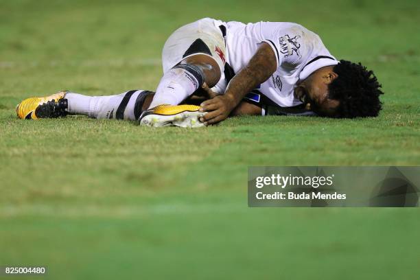 Paulo Vitor of Vasco da Gama reacts after a match between Vasco da Gama and Atletico PR as part of Brasileirao Series A 2017 at Raulino de Oliveira...