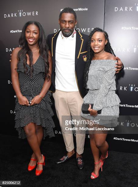 Isan Elba and Idris Elba attend "The Dark Tower" New York Premiere on July 31, 2017 in New York City.