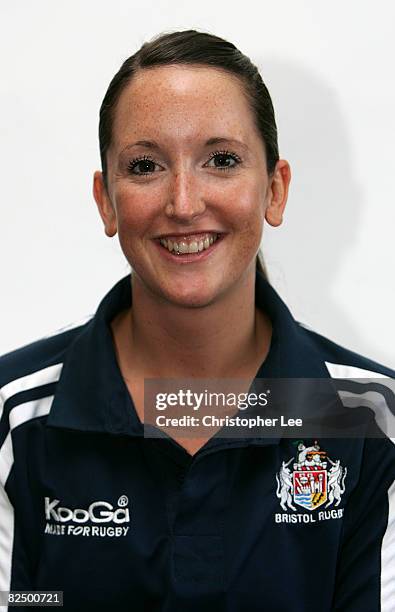 Becky Hall Of Bristol poses for the camera during the Bristol Rugby Club Photocall at Clifton Rugby Club on August 19, 2008 in Bristol, England.