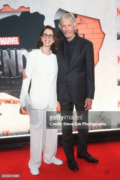 Carol Schwartz and Scott Glenn attend "Marvel's The Defenders" New York Premiere at Tribeca Performing Arts Center on July 31, 2017 in New York City.