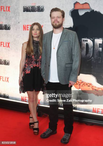 Kira Sternback and Elden Henson attend "Marvel's The Defenders" New York premiere at Tribeca Performing Arts Center on July 31, 2017 in New York City.