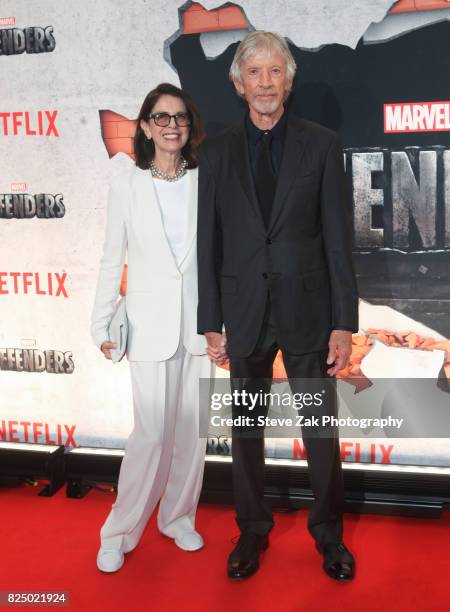 Carol Schwartz and Scott Glenn attend "Marvel's The Defenders" New York Premiere at Tribeca Performing Arts Center on July 31, 2017 in New York City.