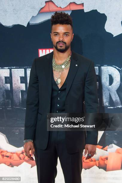 Actor Eka Darville attends the 'Marvel's The Defenders' New York premiere at Tribeca Performing Arts Center on July 31, 2017 in New York City.