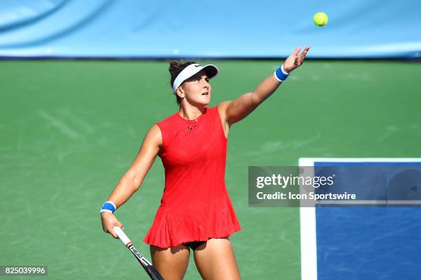 During her day one match of the 2017 Citi Open on July 31, 2017 at Rock Creek Park Tennis Center in Washington D.C.