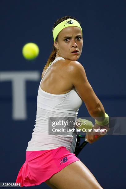 Nicole Gibbs of the United States competes against Claire Liu of the United States during day 1 of the Bank of the West Classic at Stanford...