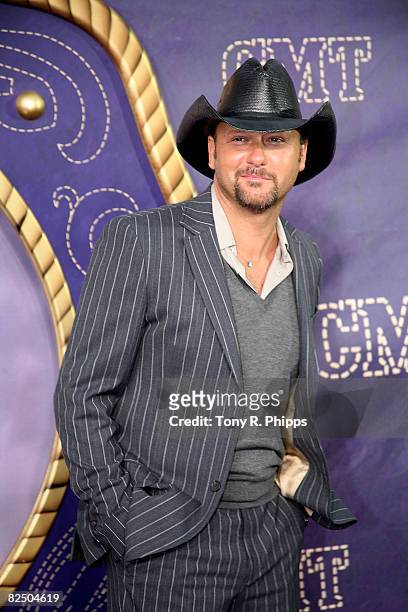 Singer Tim McGraw attends the 2008 CMT Music Awards at Curb Event Center at Belmont University on April 14, 2008 in Nashville, Tennessee.