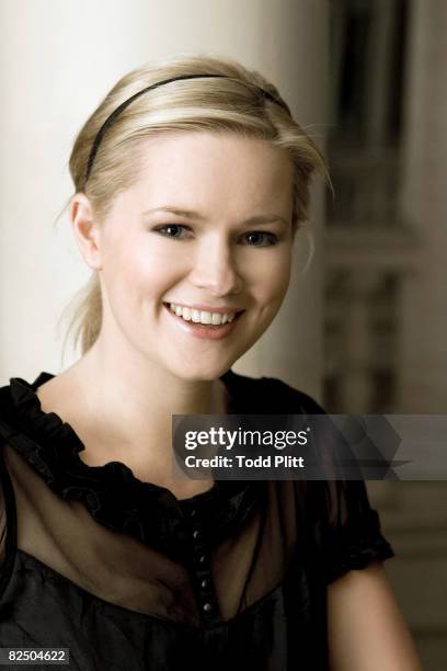 Author Cecilia Ahern poses for a portrait in New York at Le Parker Meridien hotel while promoting her new novel "There's No Place Like Here," and her...