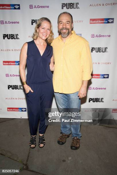 Rebecca Luker and Danny Burstein attend "A Midsummer Night's Dream" Opening Night at Delacorte Theater on July 31, 2017 in New York City.