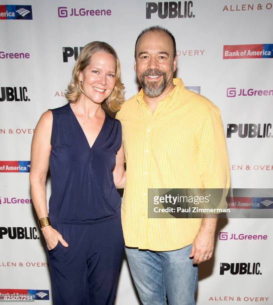 Rebecca Luker and Danny Burstein attend "A Midsummer Night's Dream" Opening Night at Delacorte Theater on July 31, 2017 in New York City.