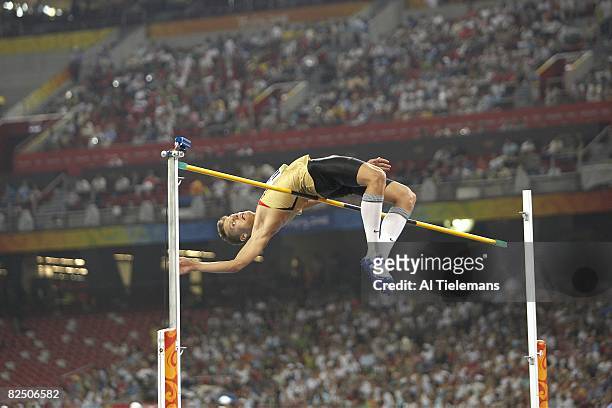 Summer Olympics: Germany Raul Roland Spank in action during Men's High Jump Final at National Stadium . Beijing, China 8/19/2008 CREDIT: Al Tielemans