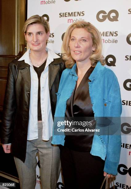 Magazine editor Sandra Del Rio, right, and Maria Zurita, Spanish King Juan Carlos'' niece, attend the Spring/Summer 2001 GQ fashion show party May 7,...