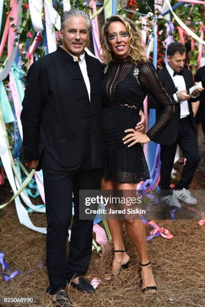 Campion Platt and Tatiana Platt attend The 24th Annual Watermill Center Summer Benefit & Auction at The Watermill Center on July 29, 2017 in Water...