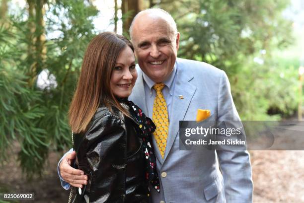 Judith Giuliani and Rudy Giuliani attend The 24th Annual Watermill Center Summer Benefit & Auction at The Watermill Center on July 29, 2017 in Water...