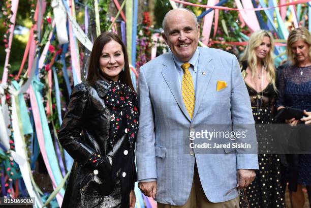Judith Giuliani and Rudy Giuliani attend The 24th Annual Watermill Center Summer Benefit & Auction at The Watermill Center on July 29, 2017 in Water...