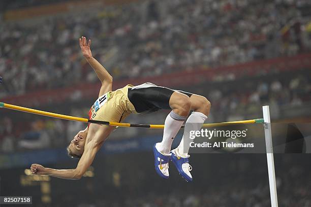 Summer Olympics: Germany Raul Roland Spank in action during Men's High Jump Final at National Stadium . Beijing, China 8/19/2008 CREDIT: Al Tielemans