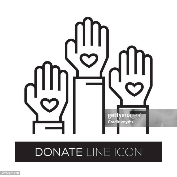 donate line icon - childrens health fund benefit stock illustrations