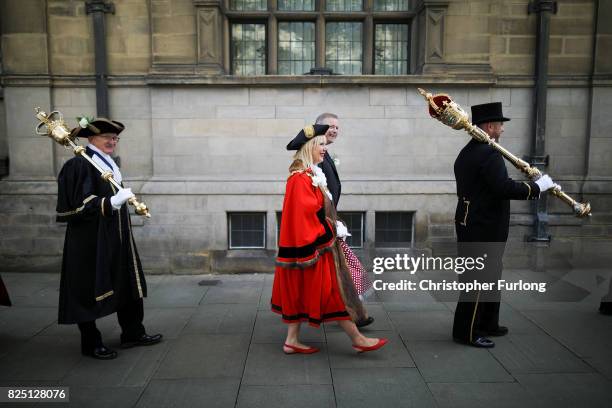 Mayor of Rotherham, Councillor Eve Rose joins Mayors and Lord Mayors from cities and towns across Yorkshire to parade through Sheffield to celebrate...