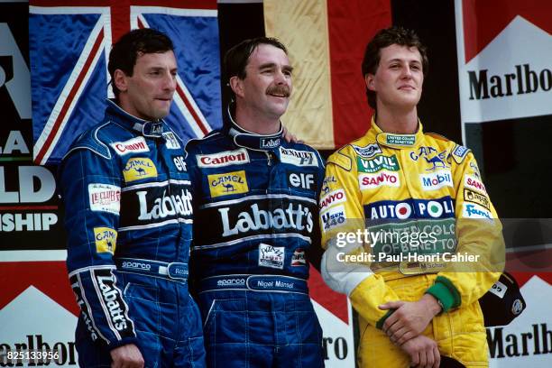 Ricardo Patrese, Nigel Mansell, Michael Schumacher, Grand Prix of Mexico, Hermanos Rodriguez, 22 March 1992.