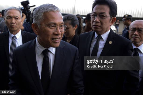 Watana Muangsook arrival at the Supreme Court in Bangkok, Thailand on August 1, 2017.