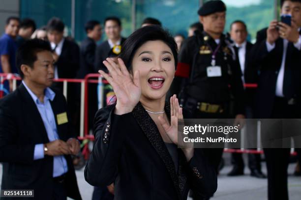 Former Thailand's Prime Minister Yingluck Shinawatra arrives at the Supreme Court in Bangkok Thailand, Bangkok, Thailand on August 1, 2017.