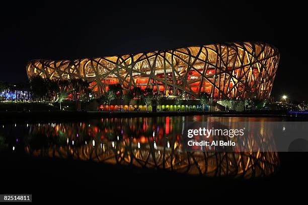 General view of the National Stadium on Day 14 of the Beijing 2008 Olympic Games on August 22, 2008 in Beijing, China.