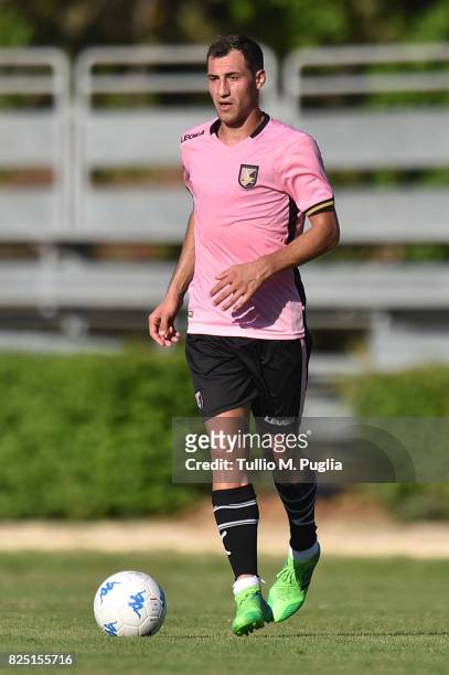 Mato Jajalo of Palermo in action during a friendly match between US Citta' di Palermo and Monreale at Carmelo Onorato training center on July 30,...