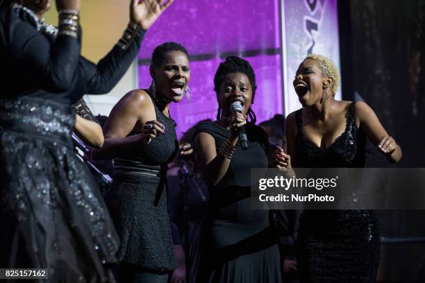 Sounds of Blackness performed at the Thailheimer/Freedom Fund Awards Dinner, on the last day of the NAACPs 108th Annual Convention at the Baltimore...