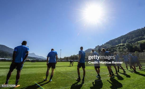 Warm up during the training camp on august 1, 2017 in Schladming, Austria.