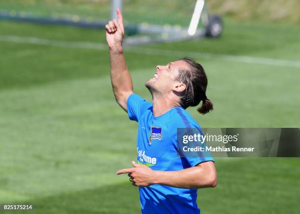 Valentin Stocker of Hertha BSC during the training camp on august 1, 2017 in Schladming, Austria.